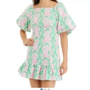 NWT Crown & Ivy™Women's Puff Sleeve Printed Dress size 16